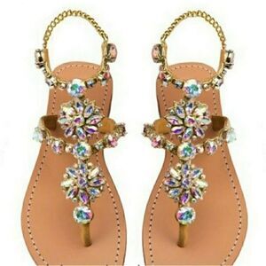 Lily Vanity Rhinestone Thong Sandals 38
